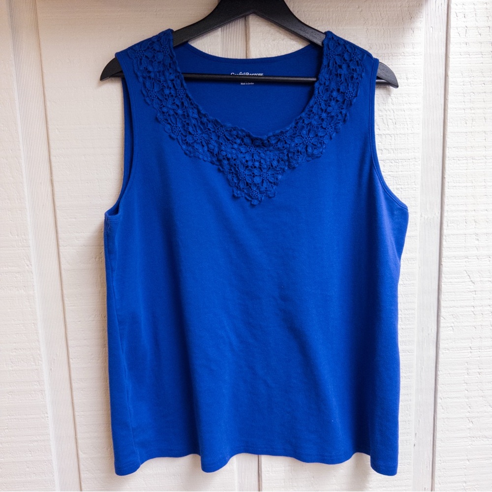 Croft & Barrow Royal Blue Lace Tank Top
